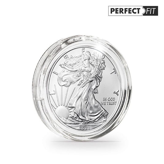 Ultra coin capsules Perfect Fit for 1 oz. Silver 40.6mm (e.g. American Eagle), pack of 10