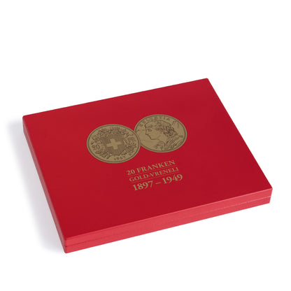 Presentation case for 28 Vreneli gold coins (20 CHF) in capsules