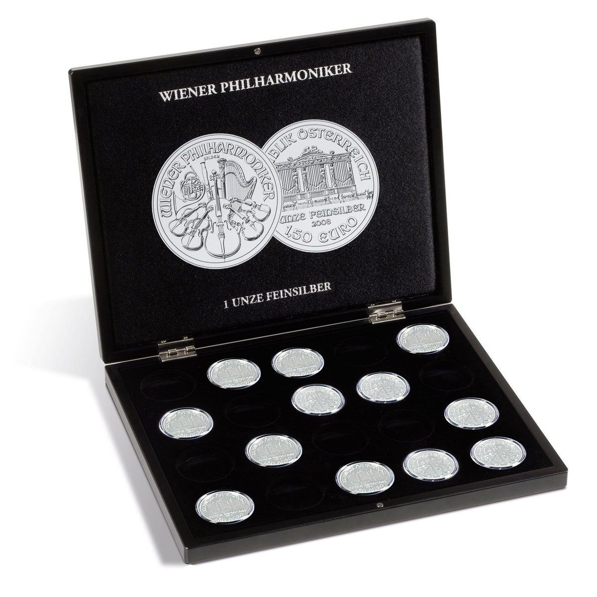 Coin cassette VOLTERRA for 20 silver coins "Vienna Philharmonic" in capsules