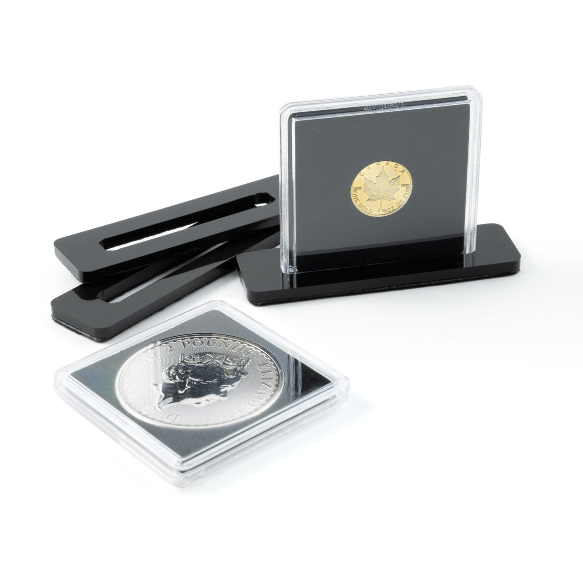 Coin stand QUADRUM, 10 pieces, Black