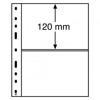 Plastic pockets OPTIMA, 2-waydivision, clear