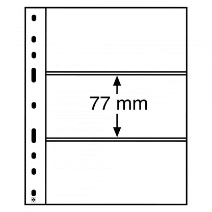Plastic pockets OPTIMA, 3-waydivision, black- double sided
