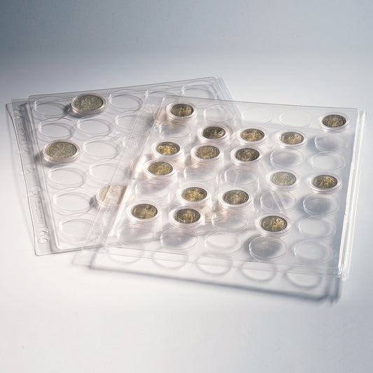 Plastic Sheets ENCAP, clear pockets for 35 coins in capsules with an inner diameter between 25 and 27mm