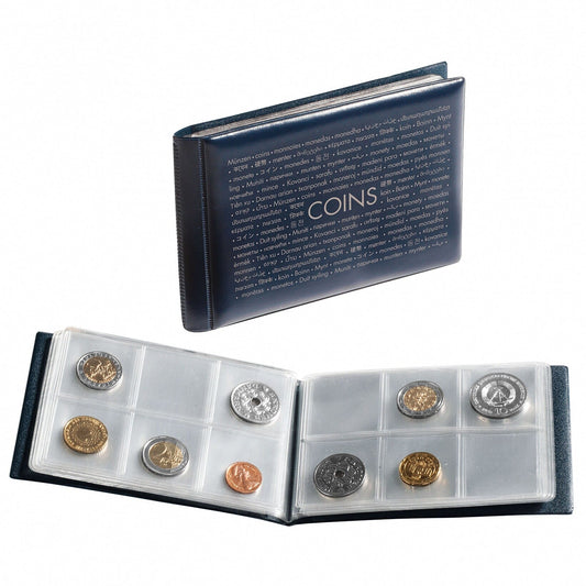 Coin wallet ROUTE with 8 Coin Sheets each for 6 coins, blue
