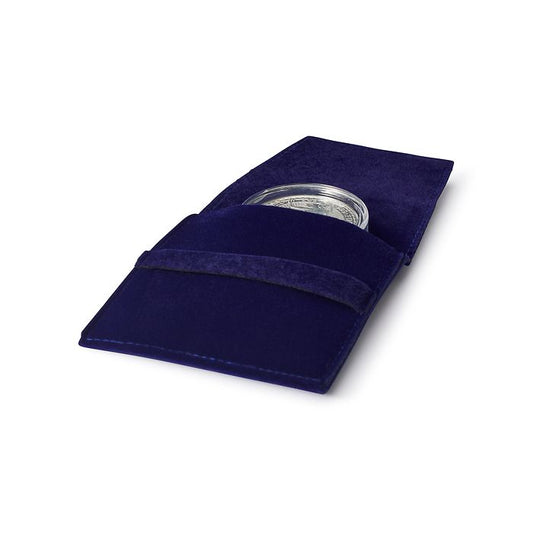 MT Premium Coin Pocket for one coin with or without capsule up to 50mm, blue