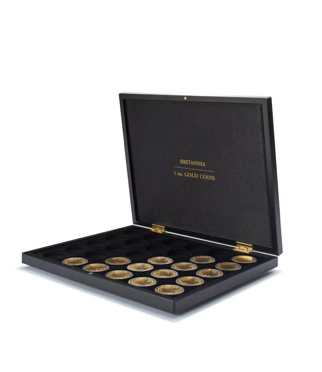 Presentation case for 30 Britannia gold coins (1 oz.) in capsules