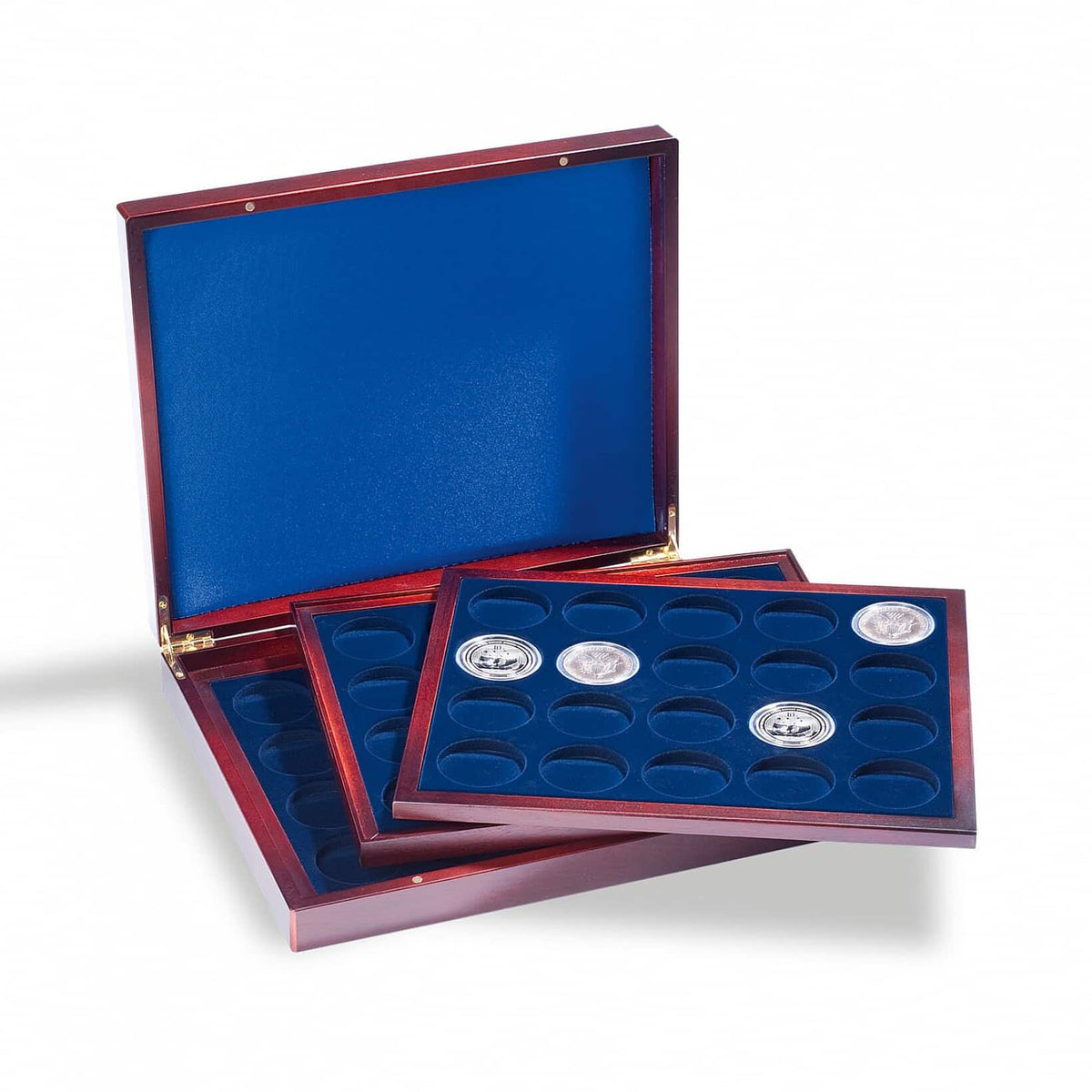 Presentation Case VOLTERRA TRIO de Luxe, each for 20 Coins in capsules up to 41mm diameter