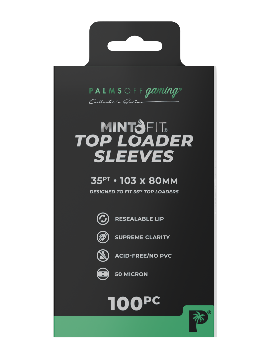 Palms Off Gaming MintFit Card Loader Sleeves – 35pt – 100 Pack