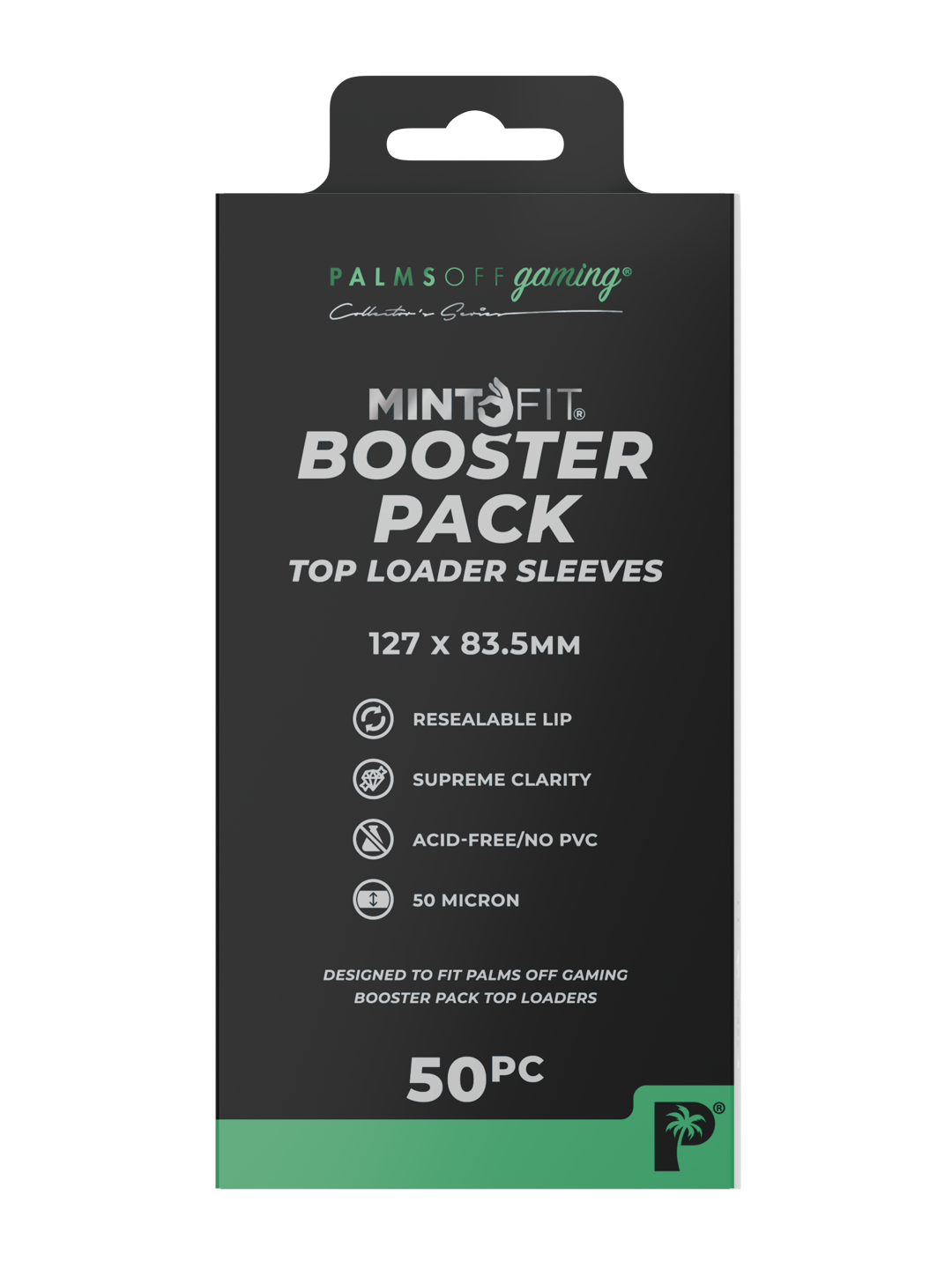 Palms Off Gaming MintFit Booster Pack Top Loader Sleeves - 50pc