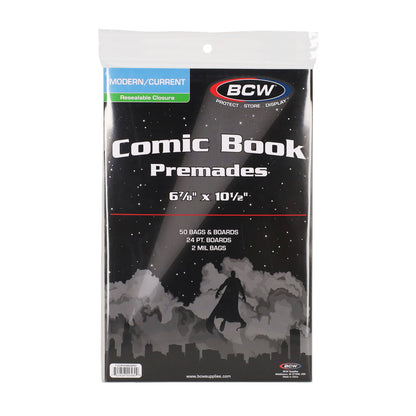 BCW Premade Resealable Current Comic Bag and Board – product image 1