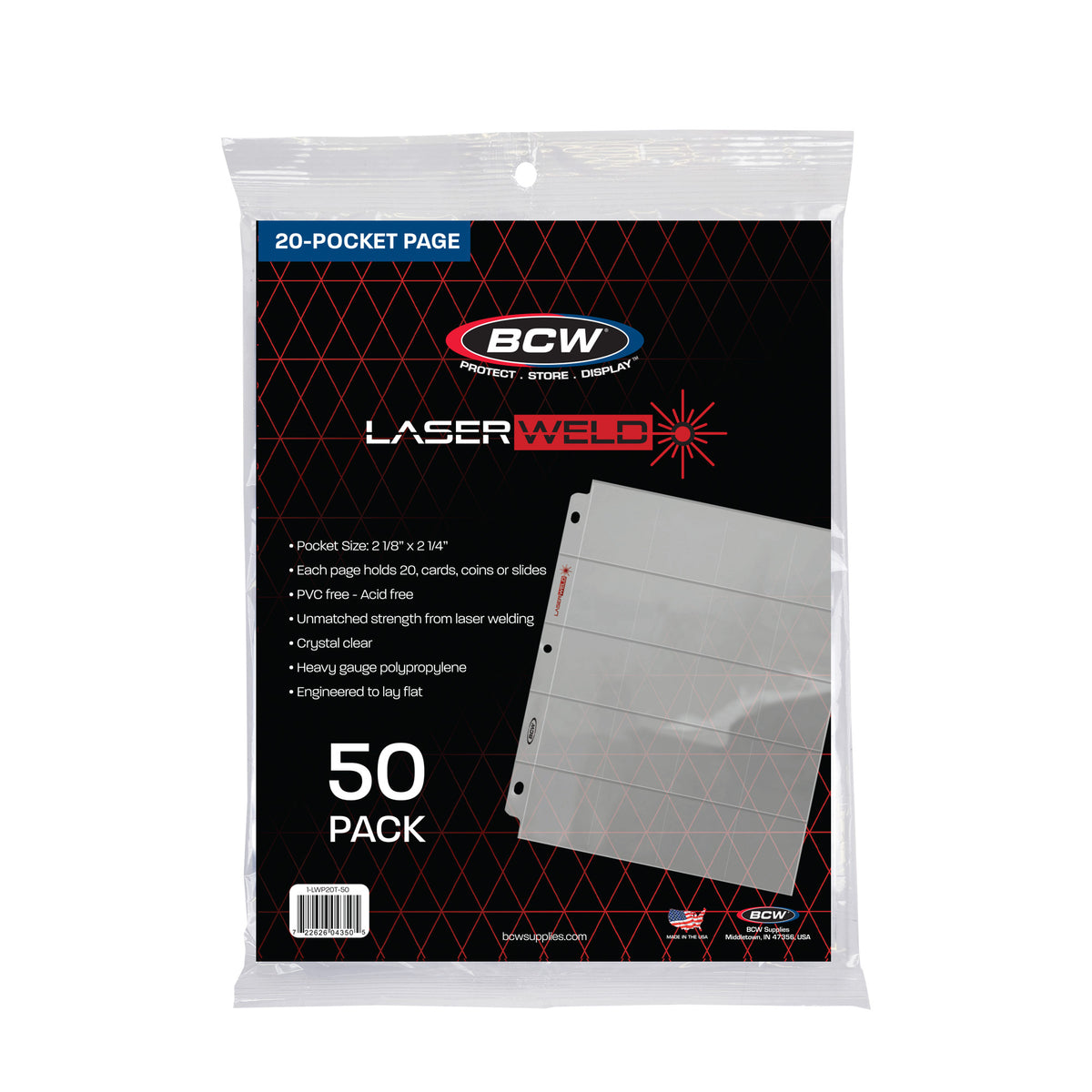 BCW Laserweld 20-Pocket Page (50 Count. Pack) – product image 1