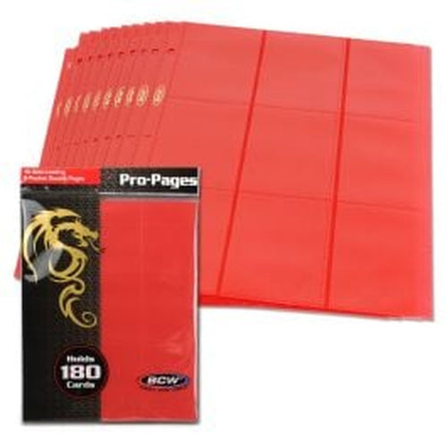 BCW Side Loading 18-Pocket Pro Pages - Red – product image 1