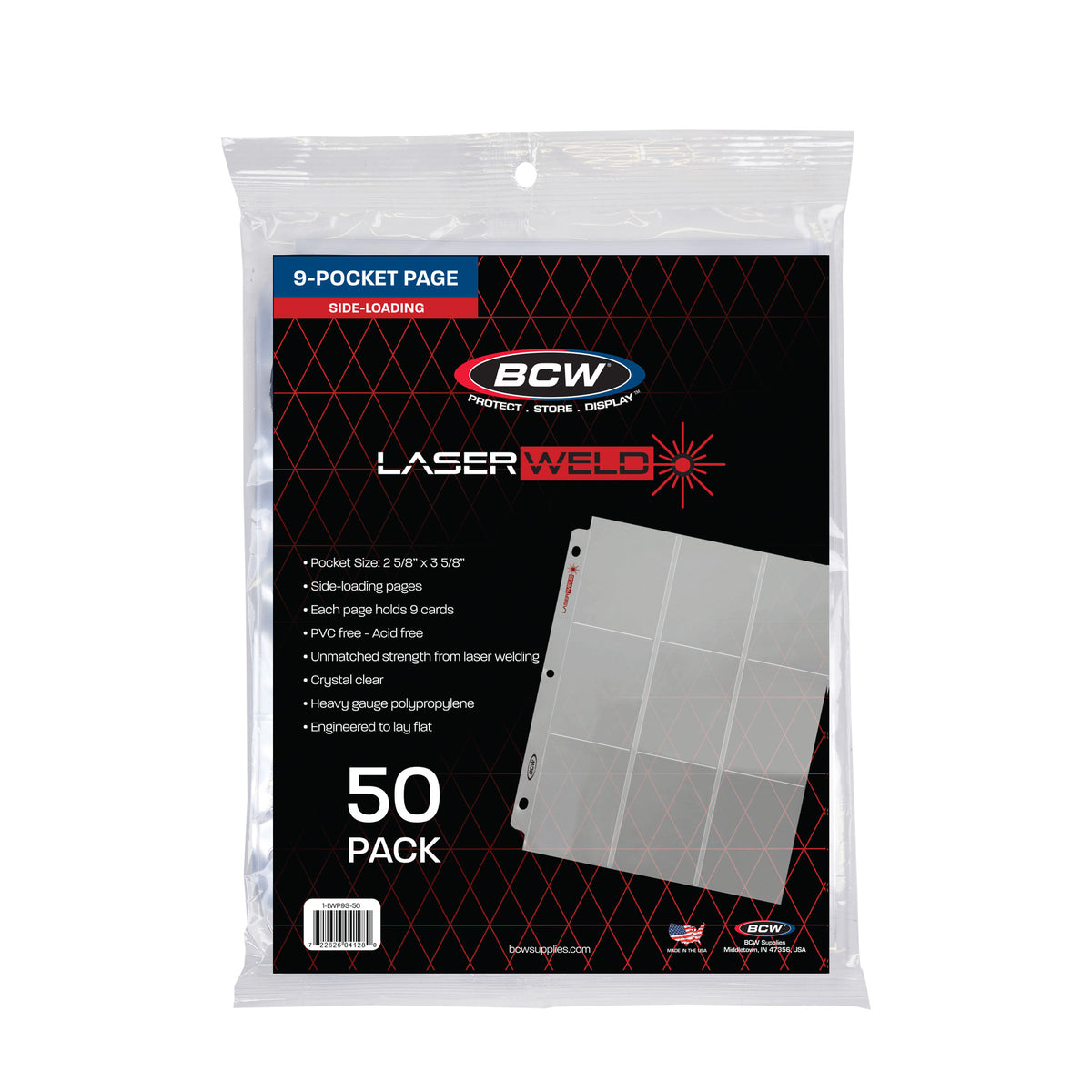 BCW 9-Pocket Trading Card Page - Side Load (50ct. Pack) – product image 1