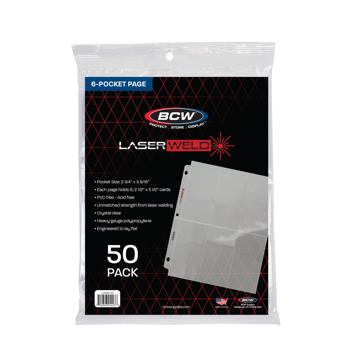 BCW Laserweld 6-Pocket Page (50 Count. Pack) – product image 1
