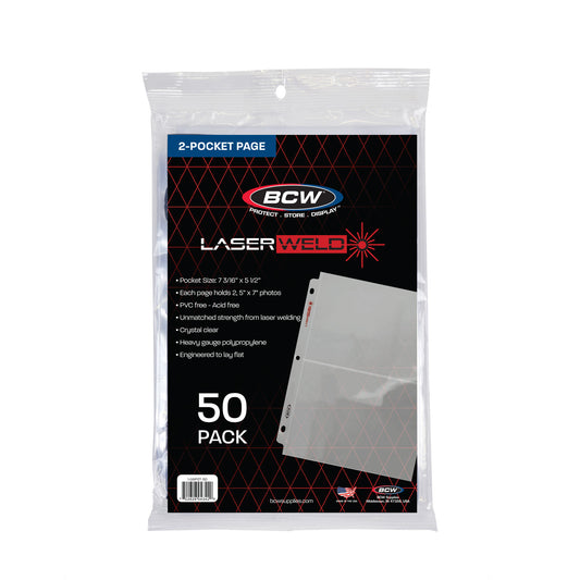 BCW Laserweld 2-Pocket Photo Page (50 Count. Pack) – product image 1