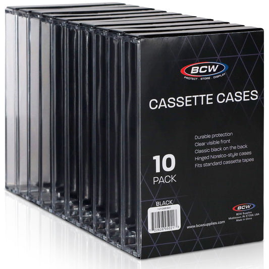 BCW Cassette Tape Cases - 10 Pack - Black – bulk case
