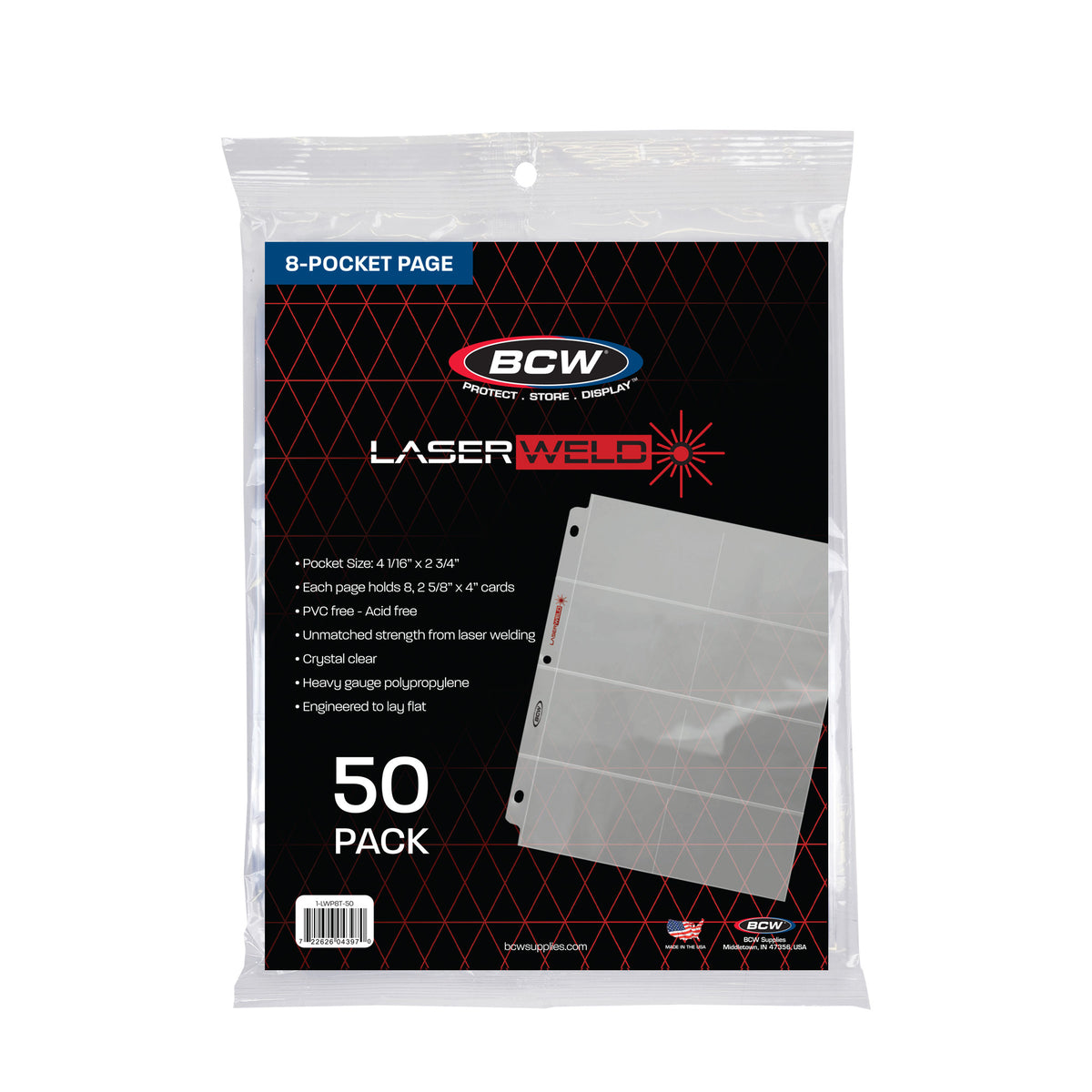 BCW Laserweld 8-Pocket Page (50 Count. Pack) – product image 1