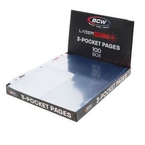 BCW Laserweld 3-Pocket Photo Page (100 Count. Box) – product image 1