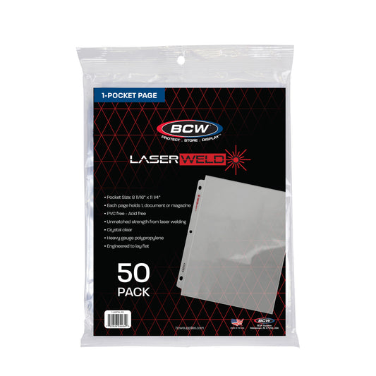 BCW Laserweld 1-Pocket Document Page (50 Count. Pack) – product image 1