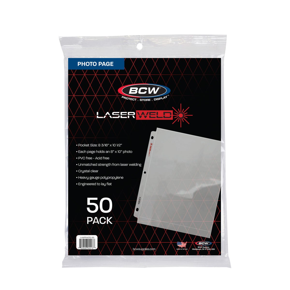 BCW 8x10 Photo Storage Page - Side Load (50 Count Pack) – product image 1