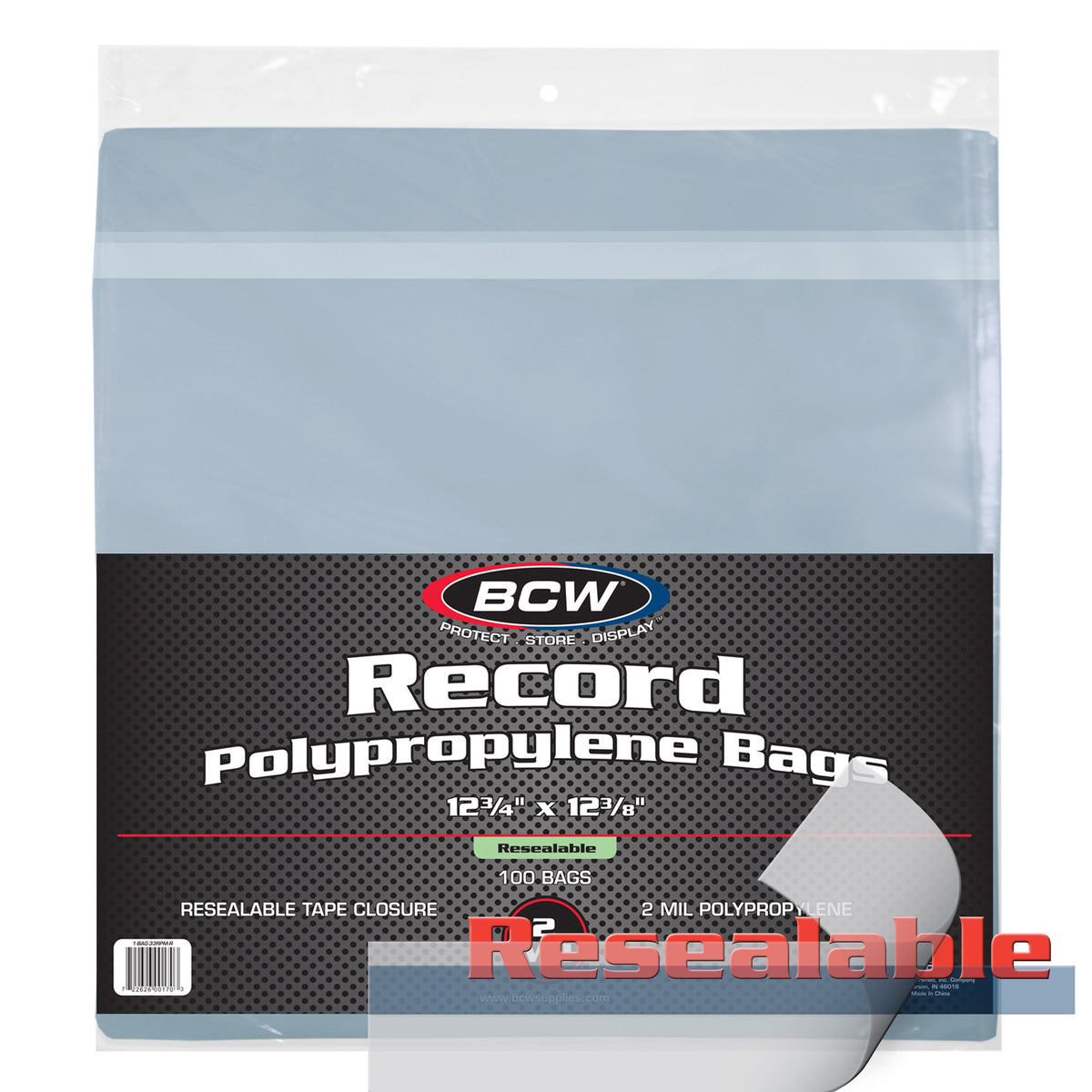 BCW Resealable 12-Inch Record Bags - 100 Pack – product image 1