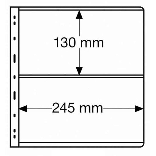Plastic pockets ROYAL, 2-way division, black- double sided
