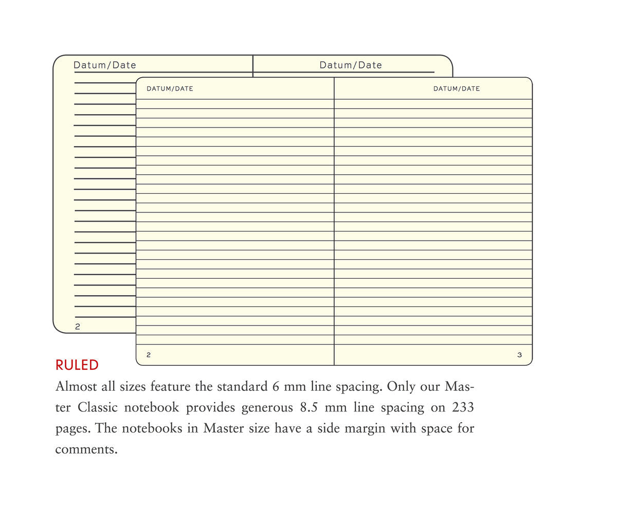 Notebook Medium (A5) Hardcover, 249 Numbered Pages, Ruled, Black