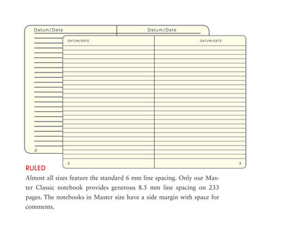 Notebook Medium (A5) Hardcover, 249 Numbered Pages, Ruled, Black