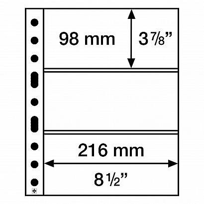 Plastic Sheets SH 312, 3 horizontal pockets for banknotes, PP, clear, pack of 50