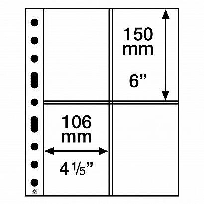 Plastic Sheets SH 312, 4 pockets for postcards (A6), PP, clear, pack of 50
