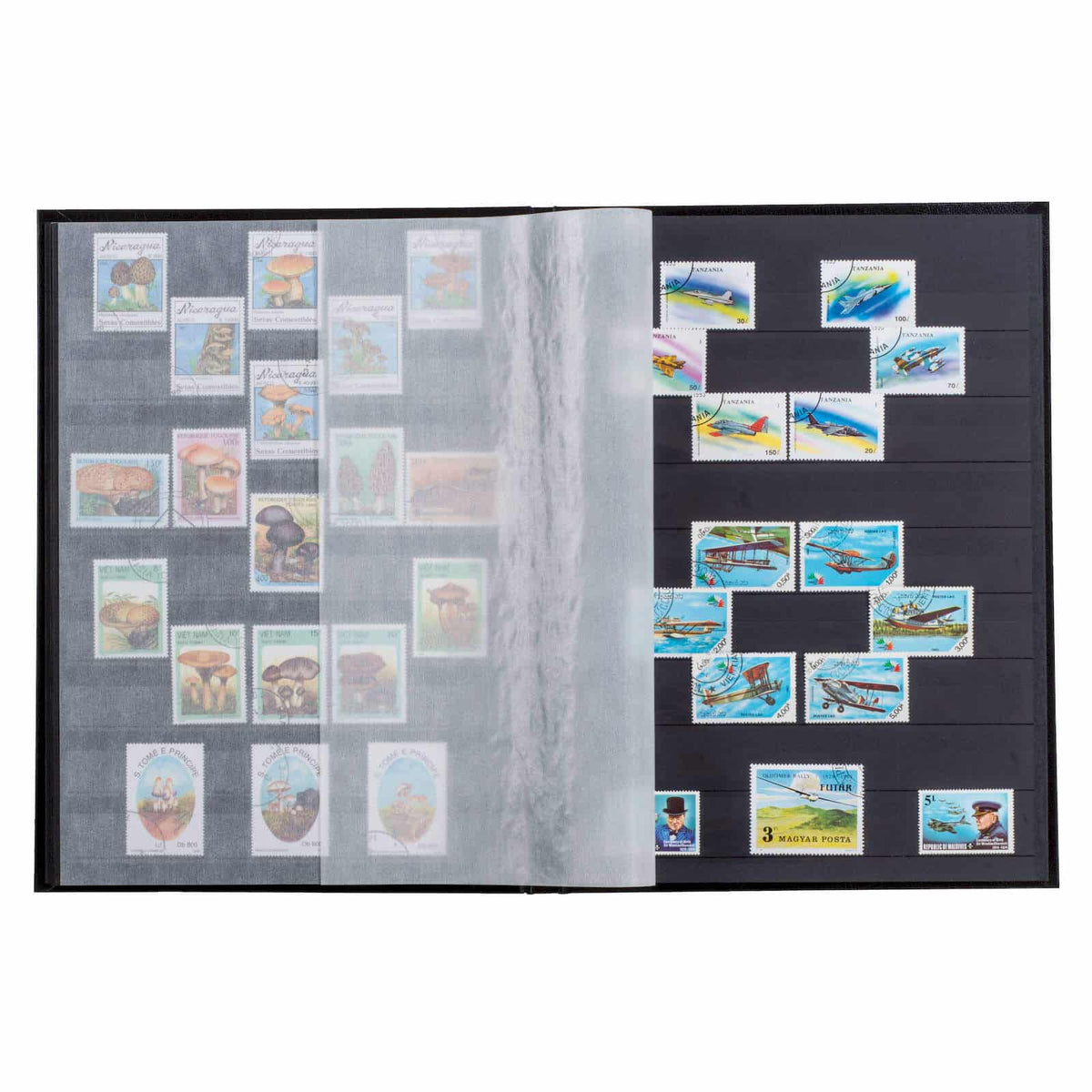 A4 Stockbook COMFORT, 64 black pages, padded cover, red