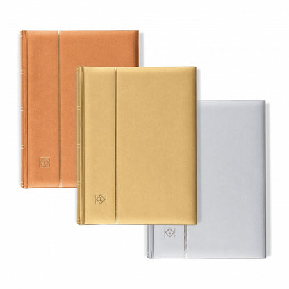 Stockbook COMFORT, Din A4, 64 black pages, padded cover, gold