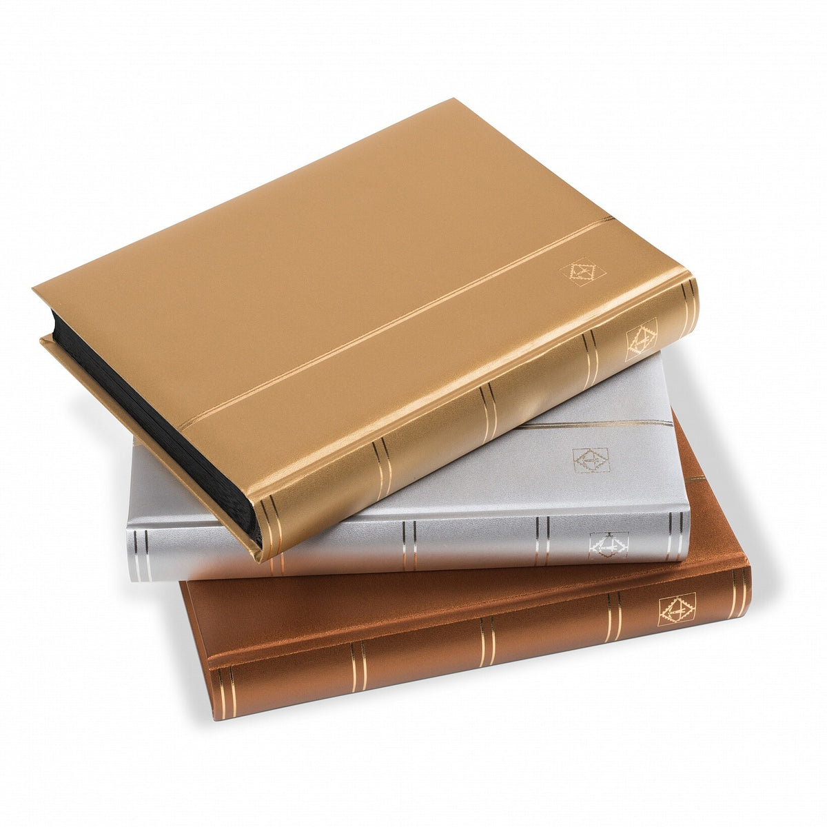 Stockbook COMFORT, Din A4, 64 black pages, padded cover, silver