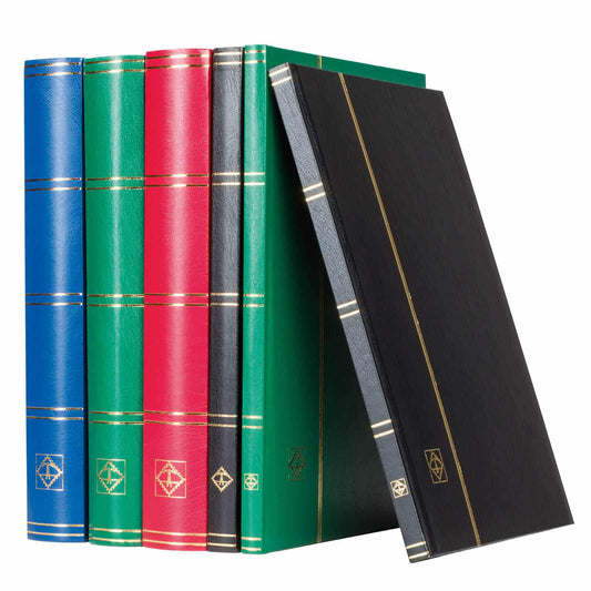 Stockbook BASIC, DIN A5, 32 black pages, non-padded cover, red