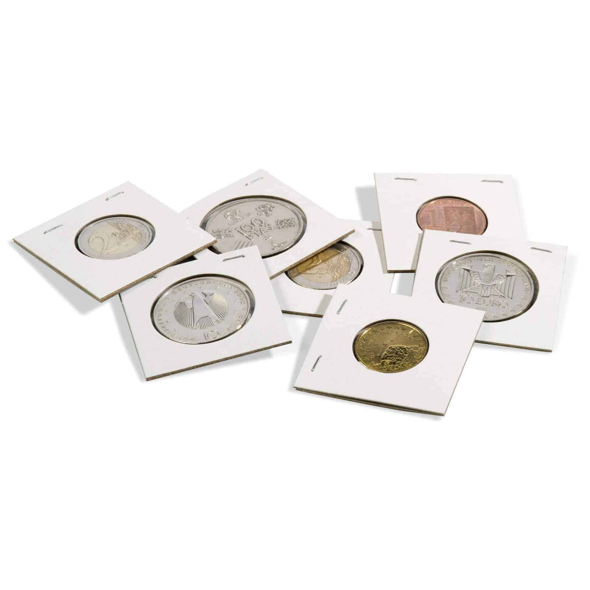 TACK Coin Holders with display diameter of 25mm, Staple type, 100 per pack