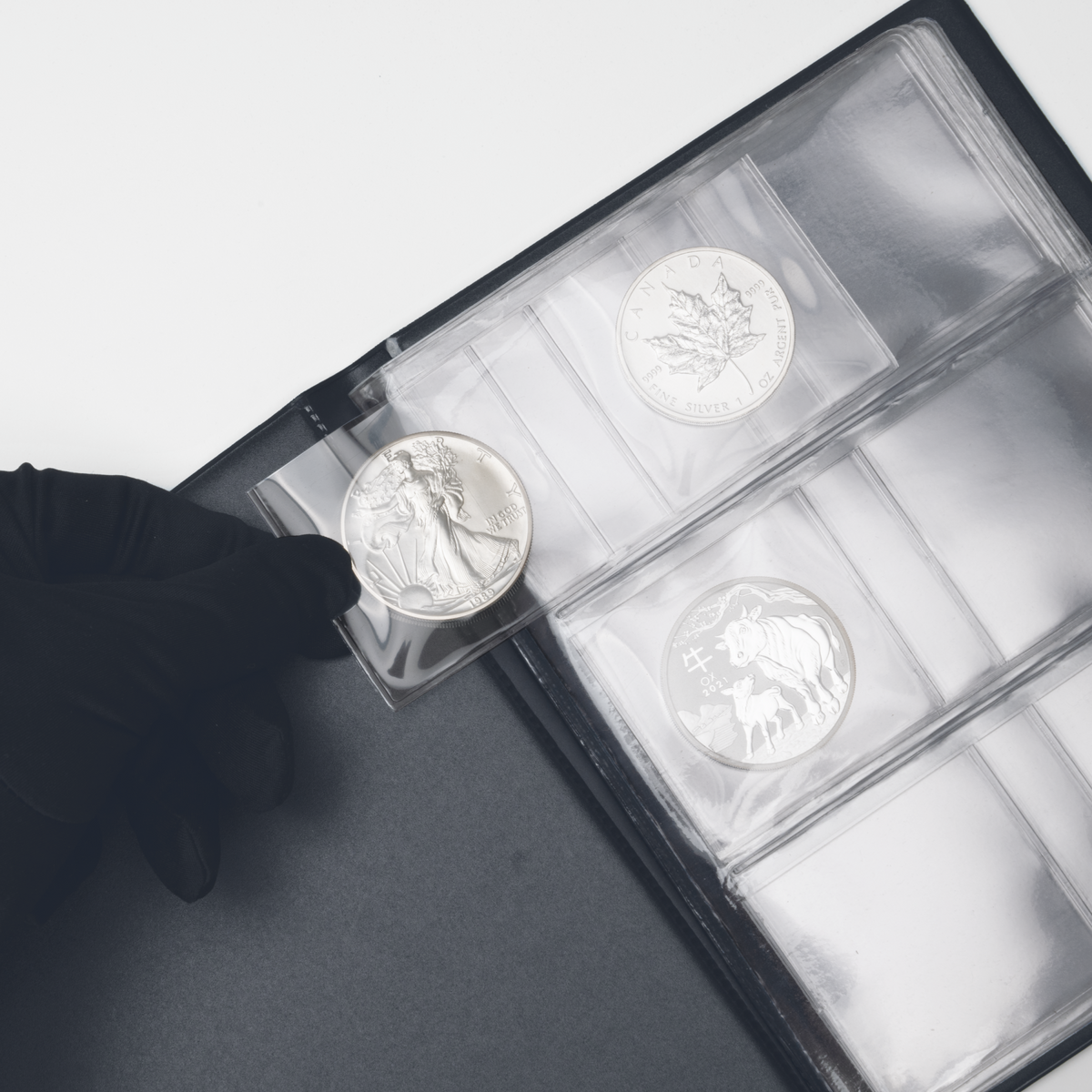 Pocket album ROUTE for 48 silver coins up to 41mm diameter, Black