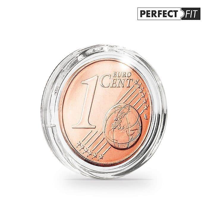 Ultra coin capsules perfect fit for 1 Euro-cent (pack of 10)(16.5mm)